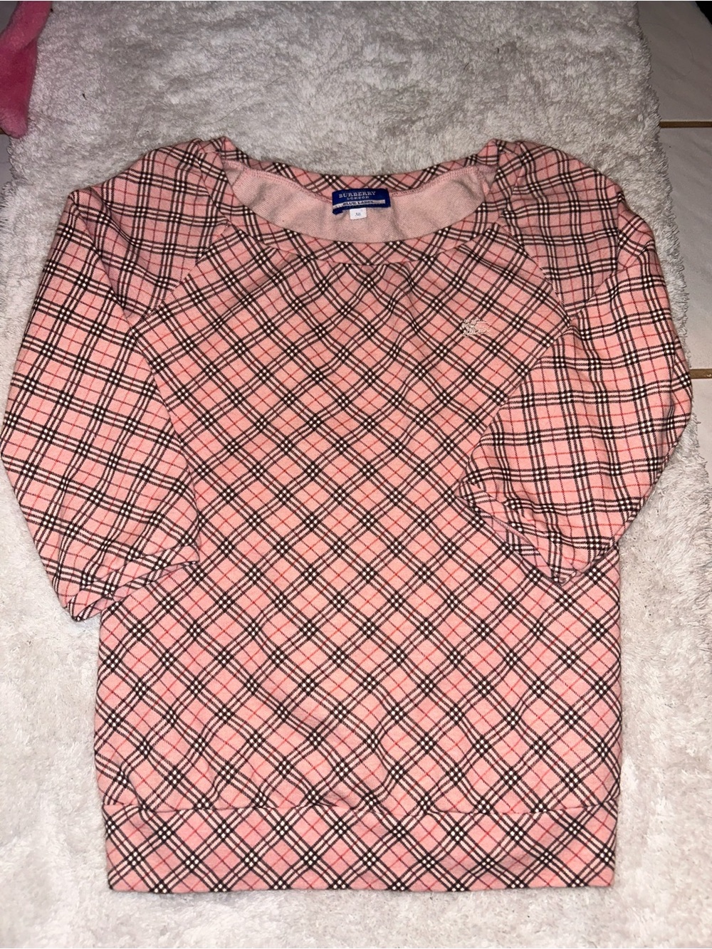 Vintage Burberry Quarter Sleeve Top Women’s Small